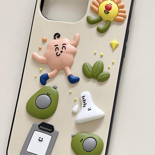 Trimatis animacinis mobiliojo telefono dėklas